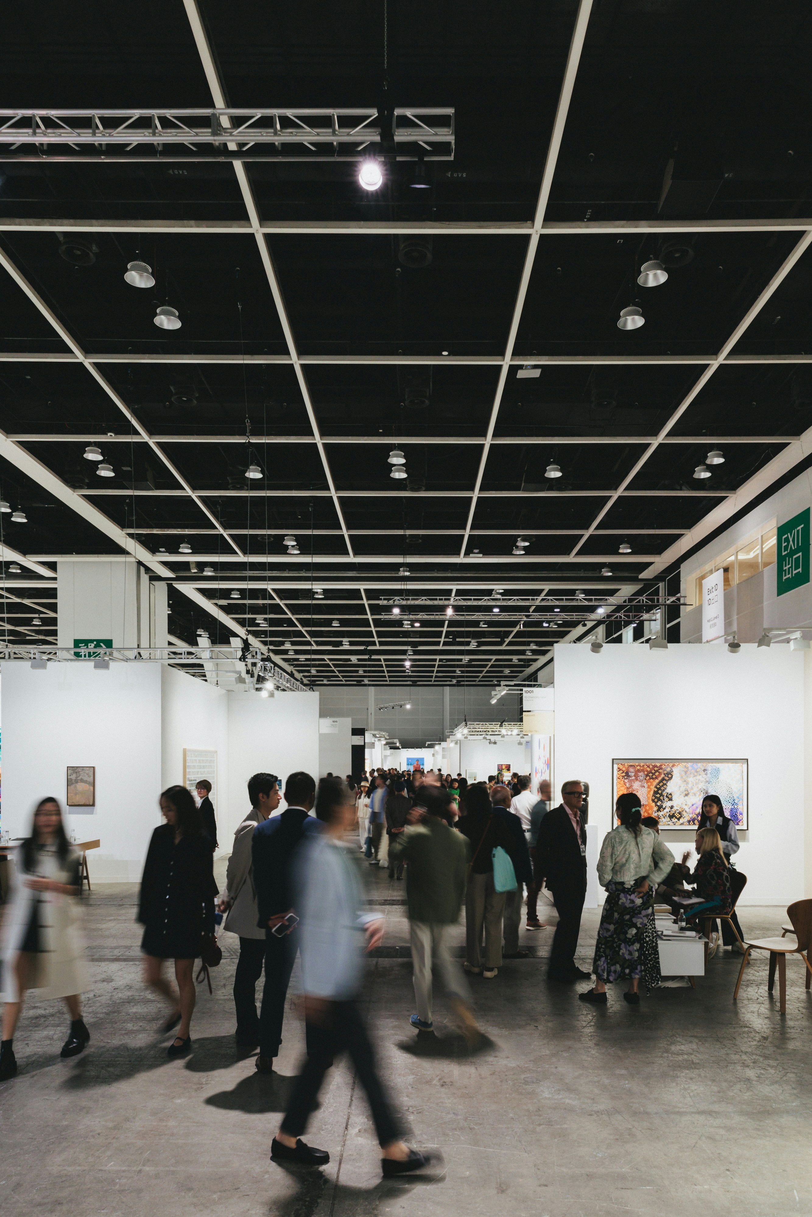 Collectors and gallerists at an international art fair